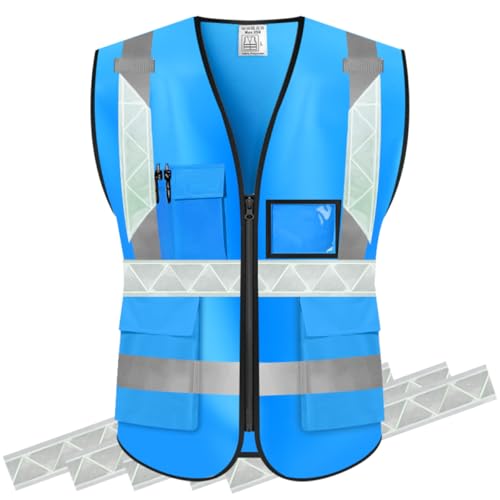 High Visibility Safety Vest Customize Your Logo Protective Workwear 5 Pockets Outdoor Work Vest