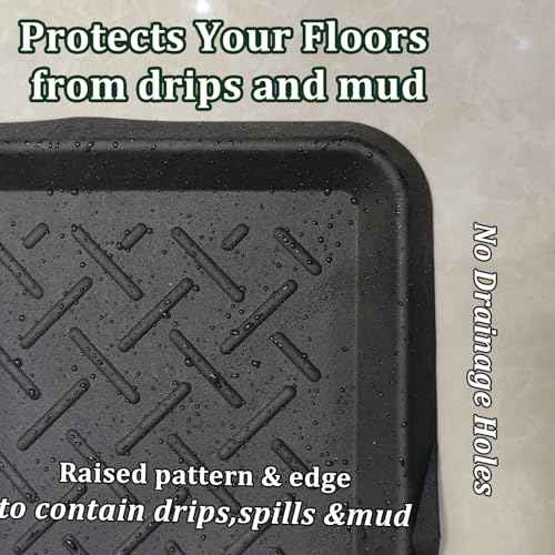 Rubber Boot Tray Shoes Tray for Entryway Multipurpose Boot Mat Tray with Raised Edge Indoor Outdoor Boot Mat for Shoes 27.5x16 Inches