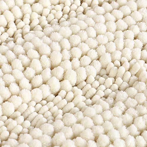 Bathroom Rugs Bath Mats Sets Super Absorbent Chenille Striped Bath Mats Non Skid Machine Wash Dry Rugs for Bathroom Floor Set of 2