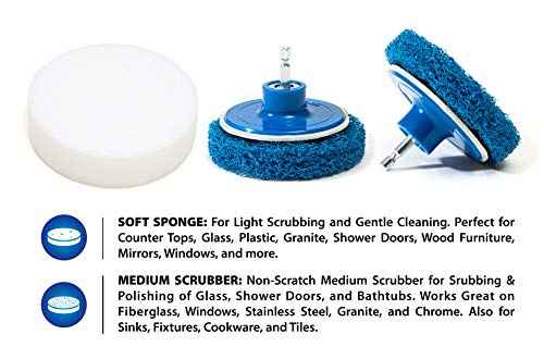 4 Piece Scrub Brush Power Drill Attachments