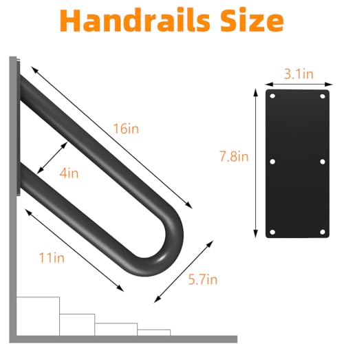 Hand Rails for Outdoor Steps Stair Railing Indoor Rail Metal Heavy Duty Non