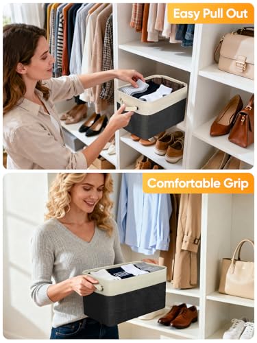 Fabric Closet Storage Bins for Shelves