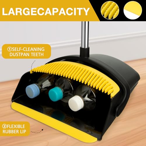 Broom and Dustpan Set with Long Handle