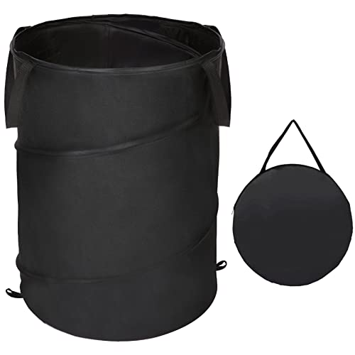 Deluxe Extra Large Strong Pop up Laundry Hamper Basket with Side Long Straps Drawstring Barrel Foldable Hamper for Laundry Room