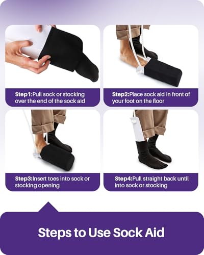 Sock Aid Easy to Use Sock Helper with Foam Handles