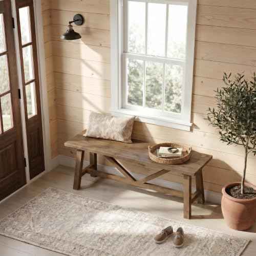 Farmhouse Solid Wood Bench