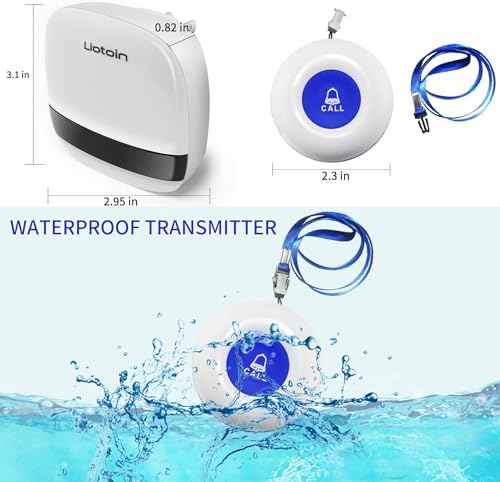 Caregiver Pager Wireless Call Button Call Bell Alert Button Nurse Alert System for Home
