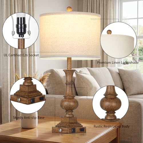 Rustic Table Lamps Set of 2