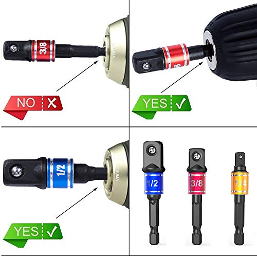 Individual Drive Sockets Adapter Drill Bit Extension Right Angle Drill Attachment Short Screwdriver Bits