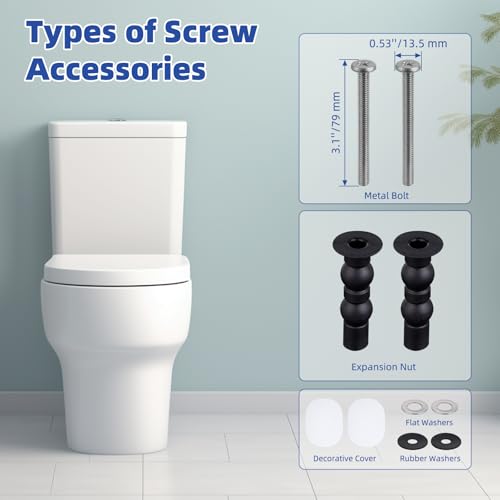 Toilet Seat Elongated with Slow Close Hinges Compatible with TOTO