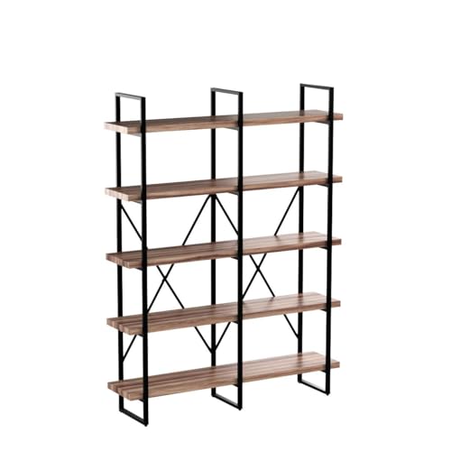 Bookshelves and Bookcases Double Wide Large Bookshelf 5 Tiers