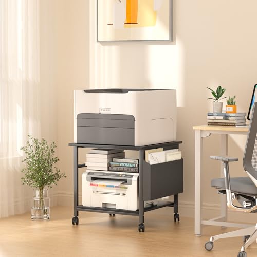 Large Printer Stand with Storage Shelf