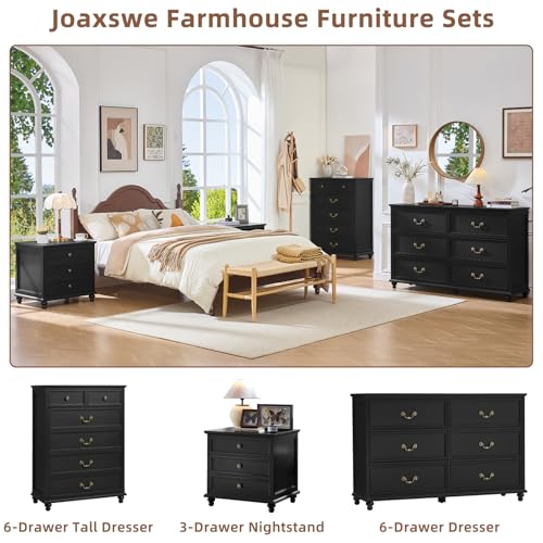 Wide Wood Farmhouse Night Stand with Drawers