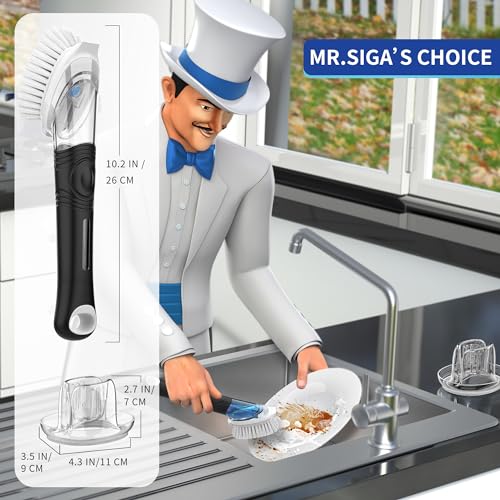 Soap Dispensing Dish Brush Storage Set