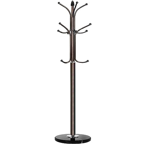 Metal Coat Rack Stand with Natural Marble Base