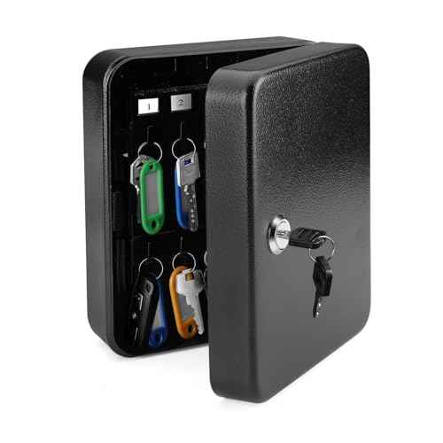 Key Cabinet Steel Box with Combination Lock with Number Tags & Hooks
