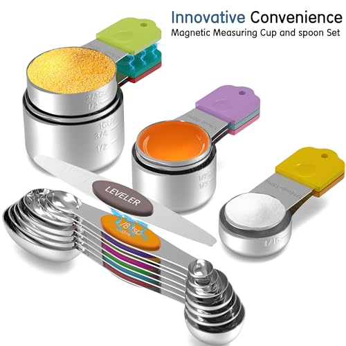 Stainless Steel Magnetic Measuring Cups and Spoons Set