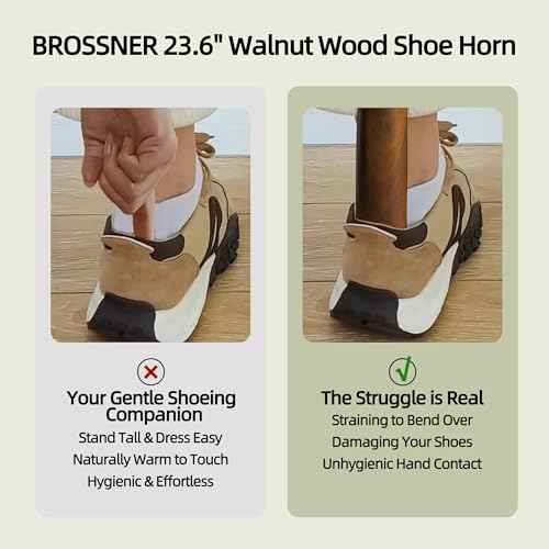 Wooden Shoe Horn Long Handle 23.6" for Seniors Helper