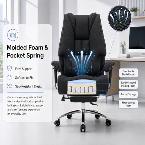 DJ.Wang Big and Tall Office Chair 400lbs