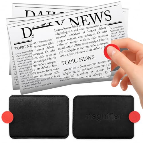 2 PCS 3X Leather Credit Card Magnifying Glass Fresnel Lens Large Area Wallet Page Pocket Magnifier Card Fire Starter