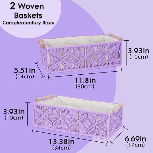 Macrame Storage Baskets Set of 2