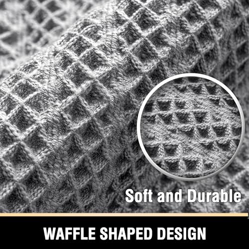 Waffle Bath Mat Super Absorbent Boho Bath Mat Non Slip Bath Rugs for Bathroom Floor Machine Washable Dry Fast Bathroom Rugs with Tassels