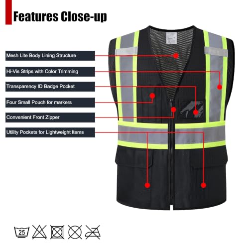 High Visibility Reflection Mesh Safety Vests with Multi