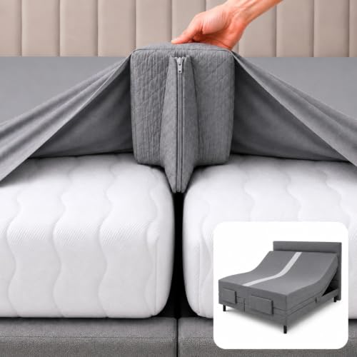 Split King Gap Filler for Adjustable Bed with Fitted Sheet
