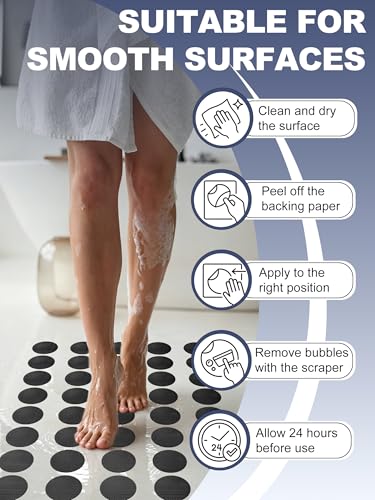 Round Non Slip Bathtub Stickers with Scraper