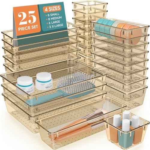 25 PCS Plastic Drawer Organizer Set
