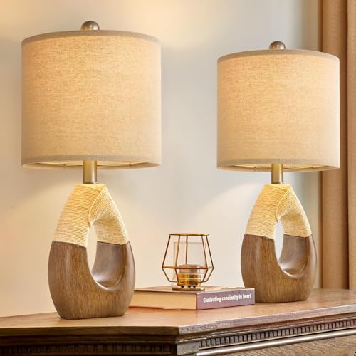 Boho Table Lamps Bedroom Living Room Set 2 Sleeping and Reading