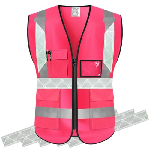High Visibility Safety Vest Customize Your Logo Protective Workwear 5 Pockets Outdoor Work Vest