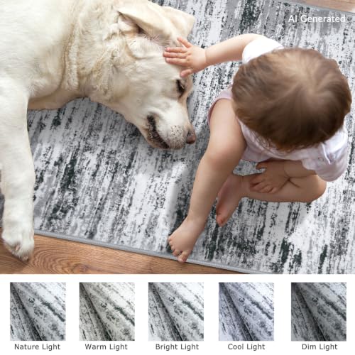Washable Abstract Rug Non Slip