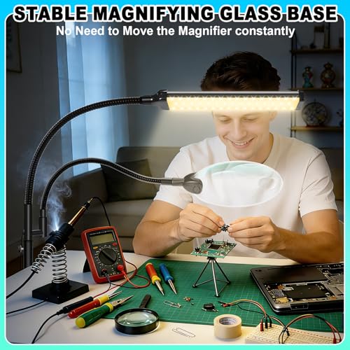 10X 30X Floor Magnifying Glass with Light and Stand