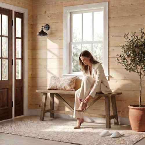 Farmhouse Solid Wood Bench