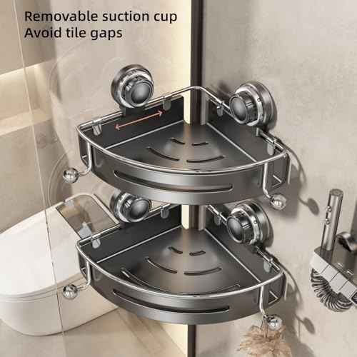 Corner Shower Caddy Suction Cup 1
