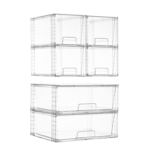 Easily Assemble Clear Storage Dawers Set