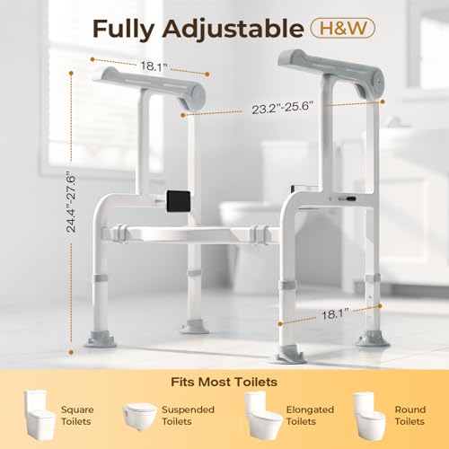 Toilet Safety Rails for Seniors with Glow