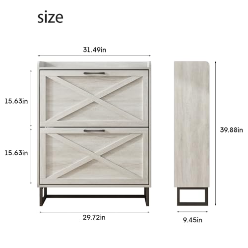 Shoe Storage Cabinet with Flip Drawers