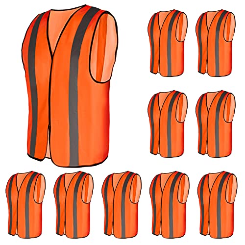 10 Pack Mount Marter Safety Reflective Vest for Outdoor Operator