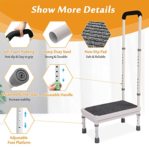 Medical Step Stool with Handle for Elderly Seniors SUV Car Steps 400lb Stepping Stool