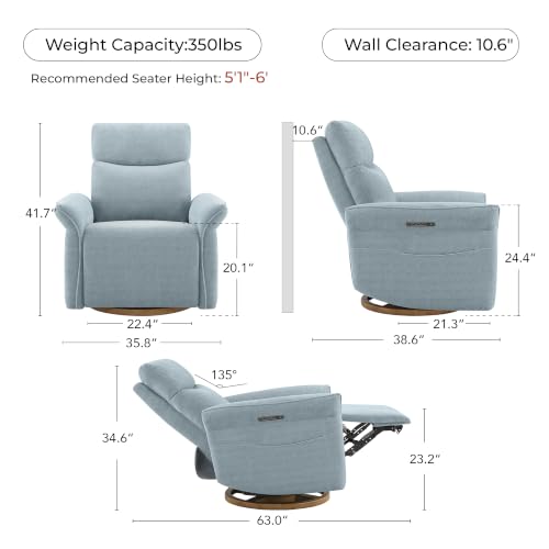 Power Swivel Glider Nursery Recliner Chair