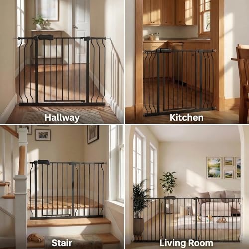 Extra Wide Baby & Dog Gates Indoor for Stairs and Doorways