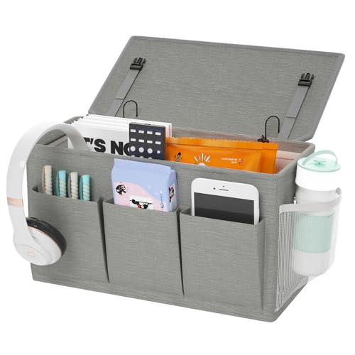 Bedside Caddy Bedside Organizer with Fixed Straps & Water Bottle Holder