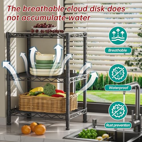 5Tier Adjustable Storage Shelves Metal Wire Shelving Standing Shelf