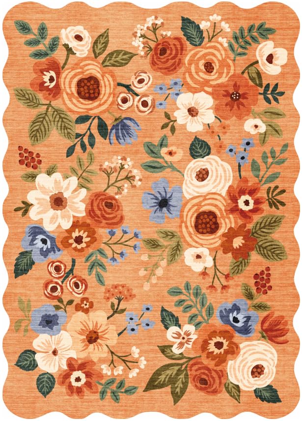 Floral Rug Black