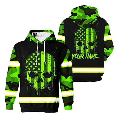 US Flag High Visibility Hoodie for Men Reflective Hoodie Safety Workwear for Worker Runner Patriotic ACC02