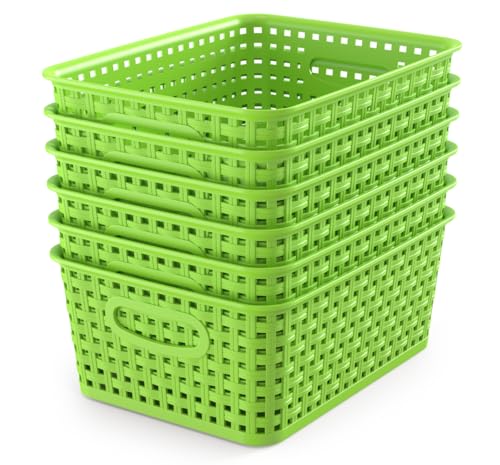 Woven Plastic Storage Organizer Baskets