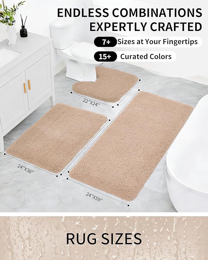 Fluffy Absorbent Bathroom Rug
