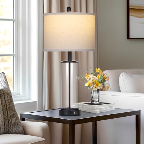 Glass Table Lamps Set of 2